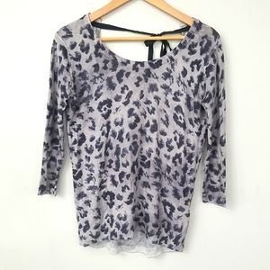 Babaton with silk and cashmere size XS grey leopard print with tie at the back